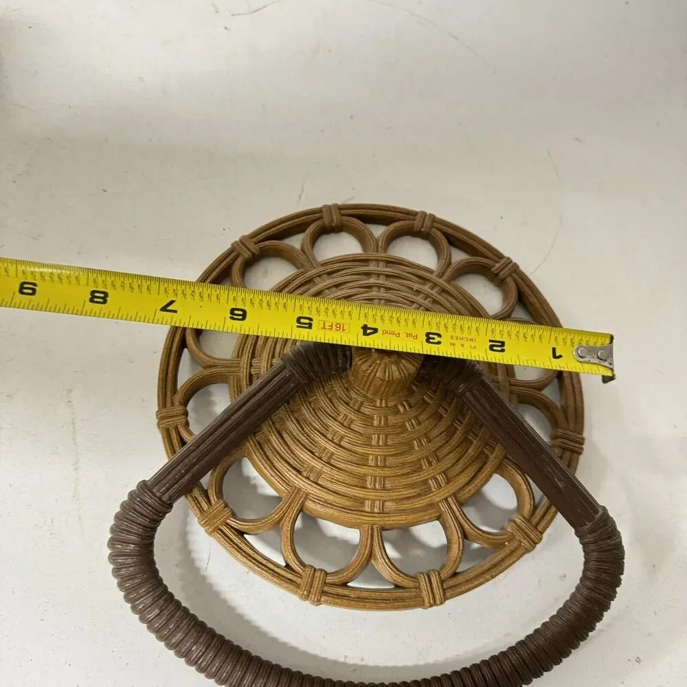 Vintage Homco Syroco Brown Wicker/Ratan Look Towel Ring Hanger